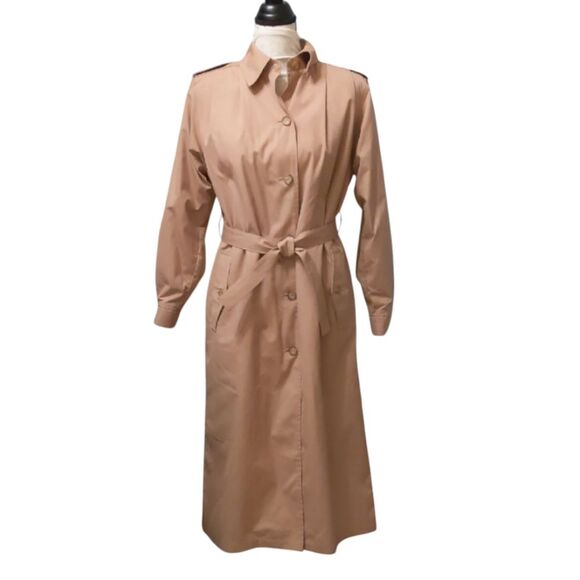 London Fog All Weather Trench Coat Fur Lined Overcoat Vintage Sz 6 - Picture 1 of 11